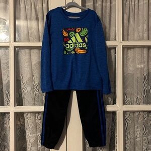 📚*2/30* Adidas Boys Joggers Lightweight Long Sleeved Tee Windbreaker Type Pants